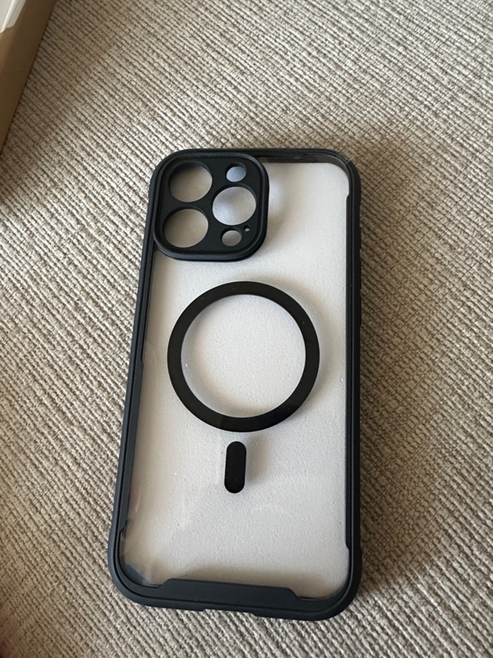 Clear Back Black Bumper iPhone 16 pro max Case with Magnetic Ring